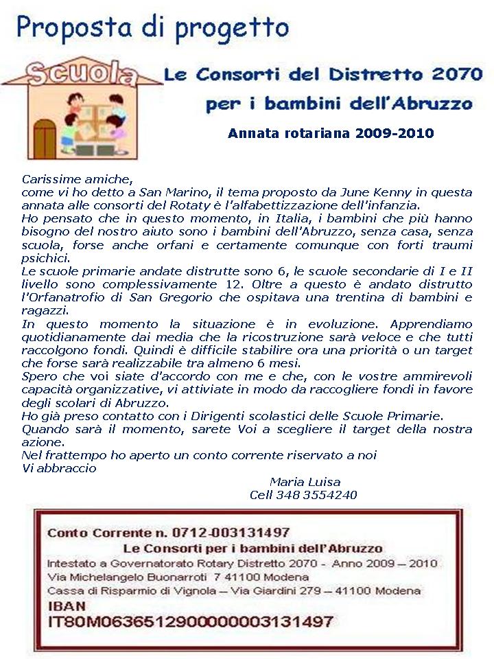 PROGETTO DELLE CONSORTI